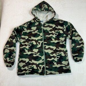 Niden Hoodie Fleece-Lined Full-Zip Camo Sweater Soft Fall Winter Men’s Size S